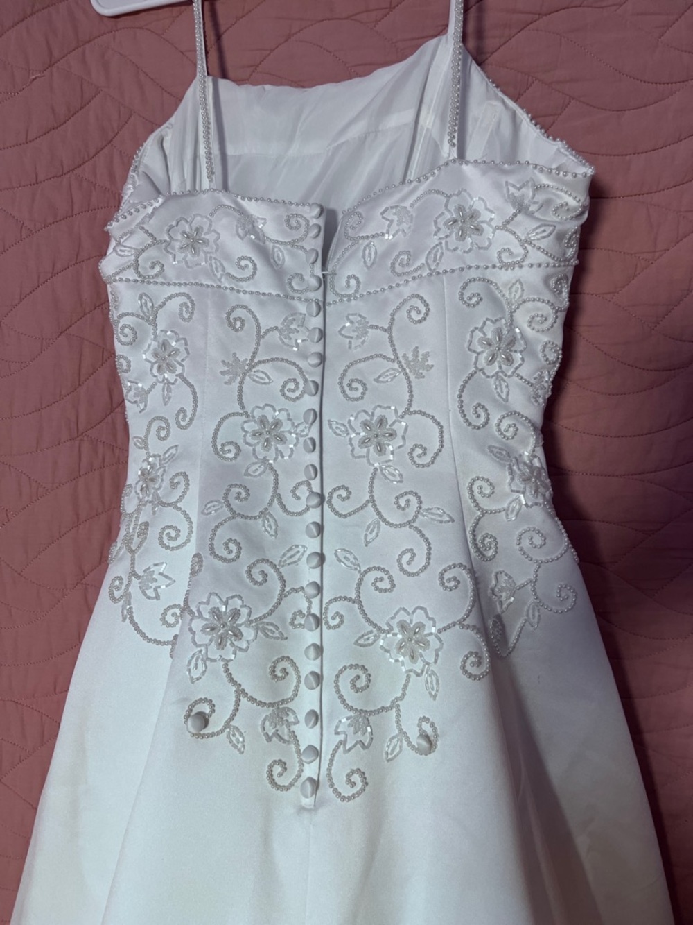 White Beaded High-Low Wedding Dress